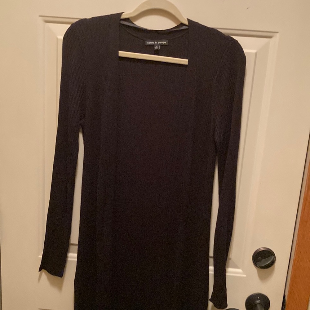 Cable & Gauge black long cardigan. Size Large